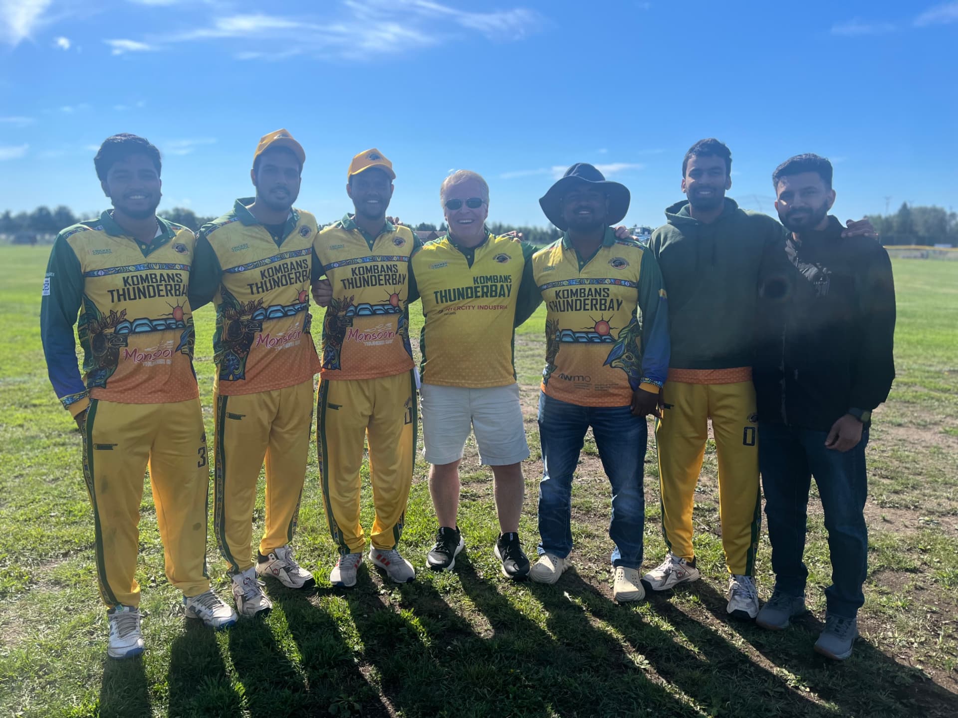 Peter Diedrich with the Kombans Thunder Bay cricket team