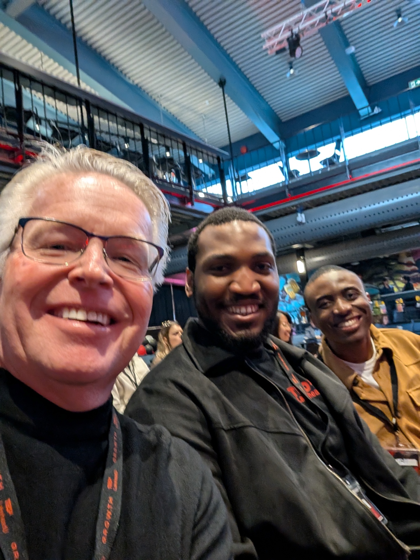 Peter Diedrich with community members at an event